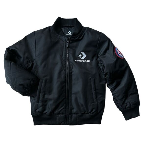 NWOT Converse Black Insulated Winter Puffer Jacket Youth Size Small / 8-10